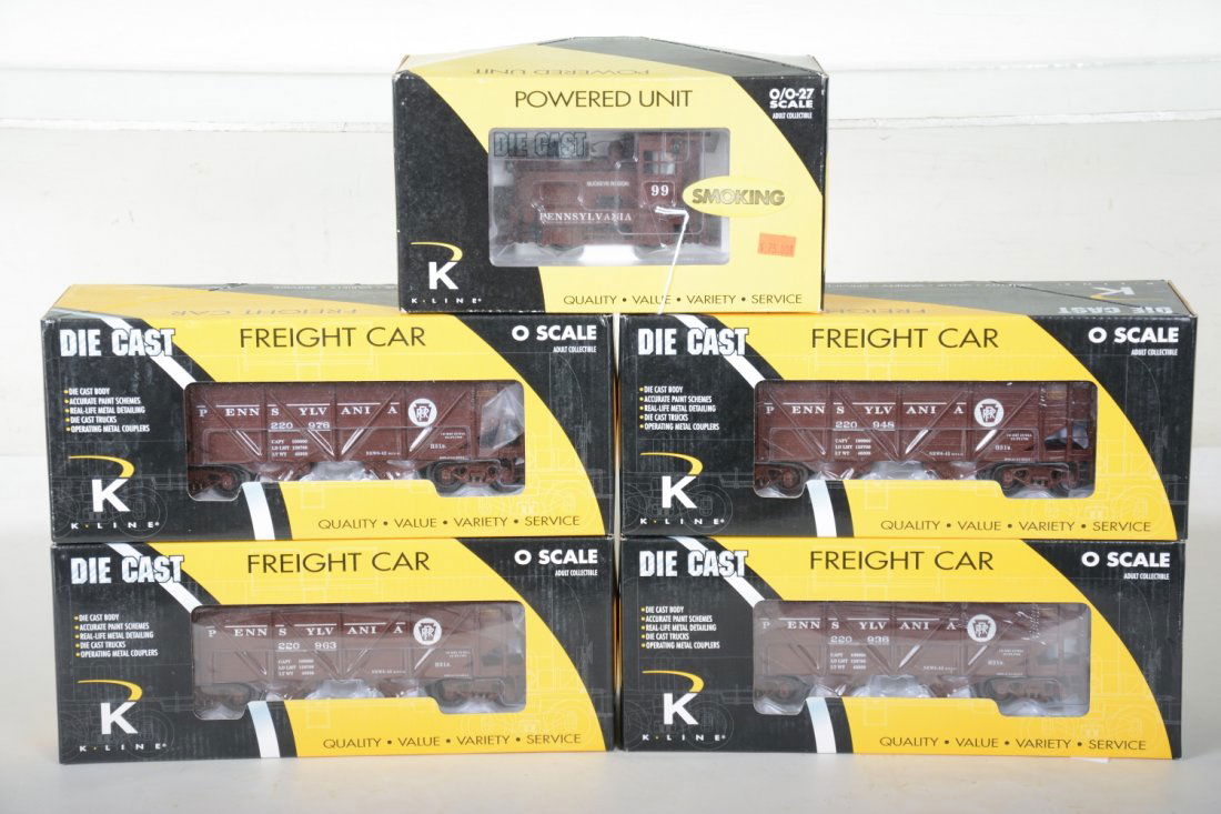 O Ga. K-Line PRR Diecast Hopper Train (1 of 2)