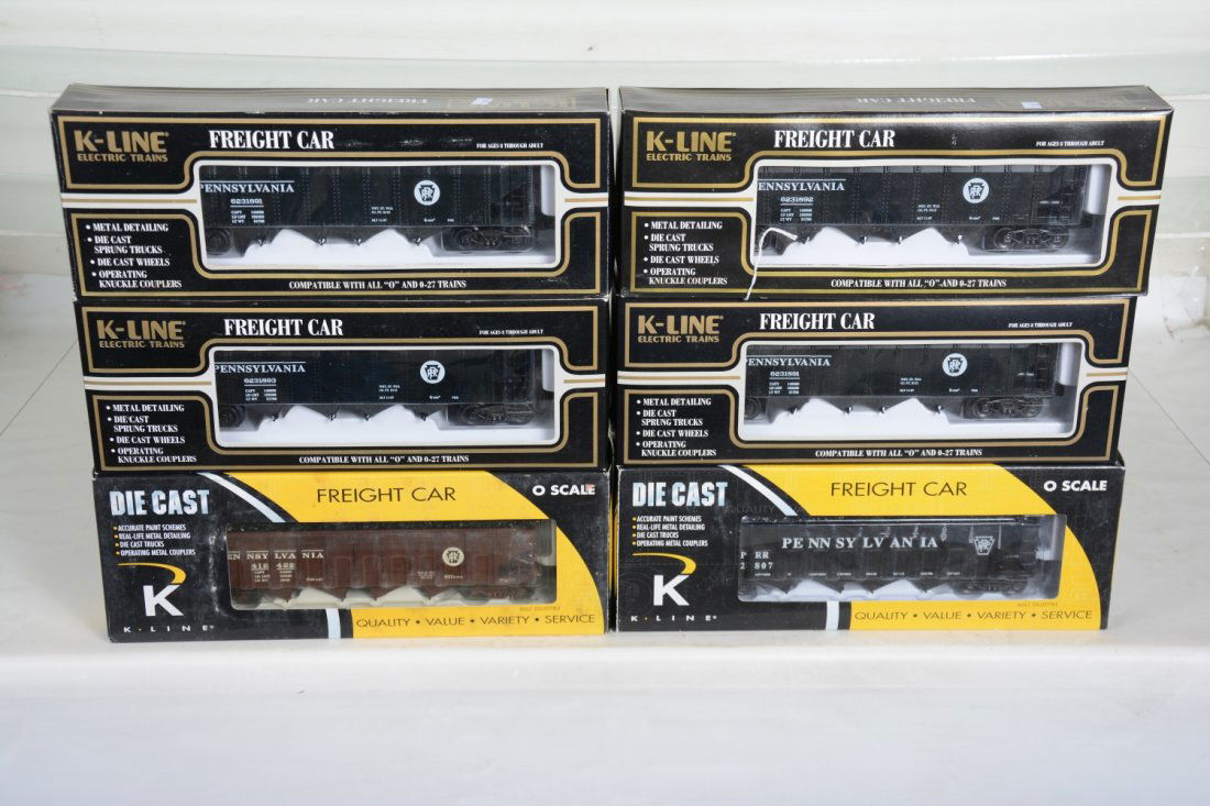 O Ga. K-Line Diecast PRR 4-Bay Hoppers (1 of 2)