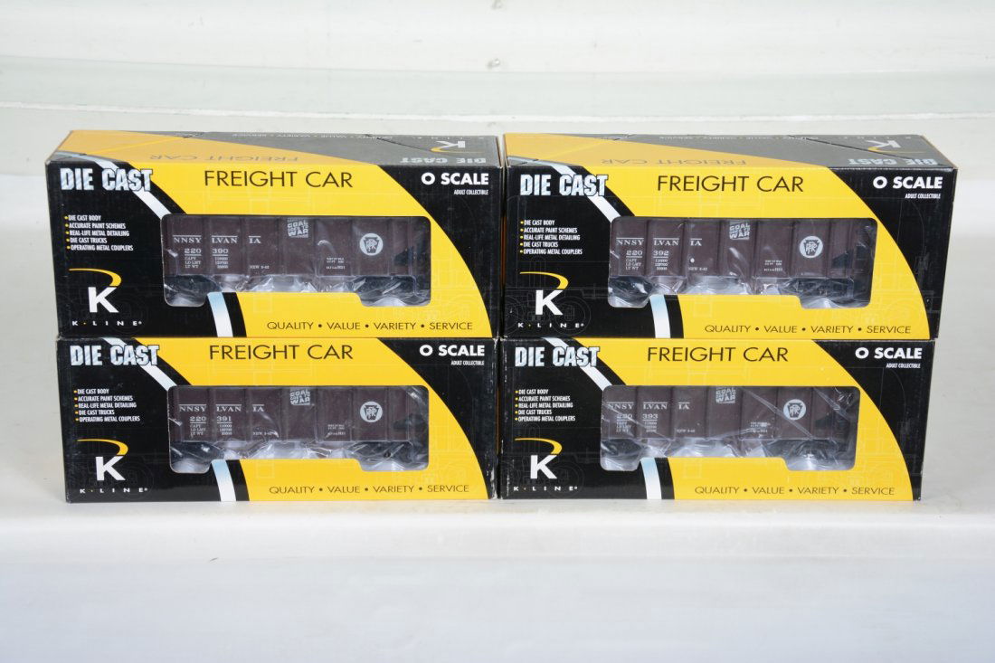 O Ga. 4 K-Line K6253-1891 Diecast 2-Bay PRR Hoppers (1 of 2)