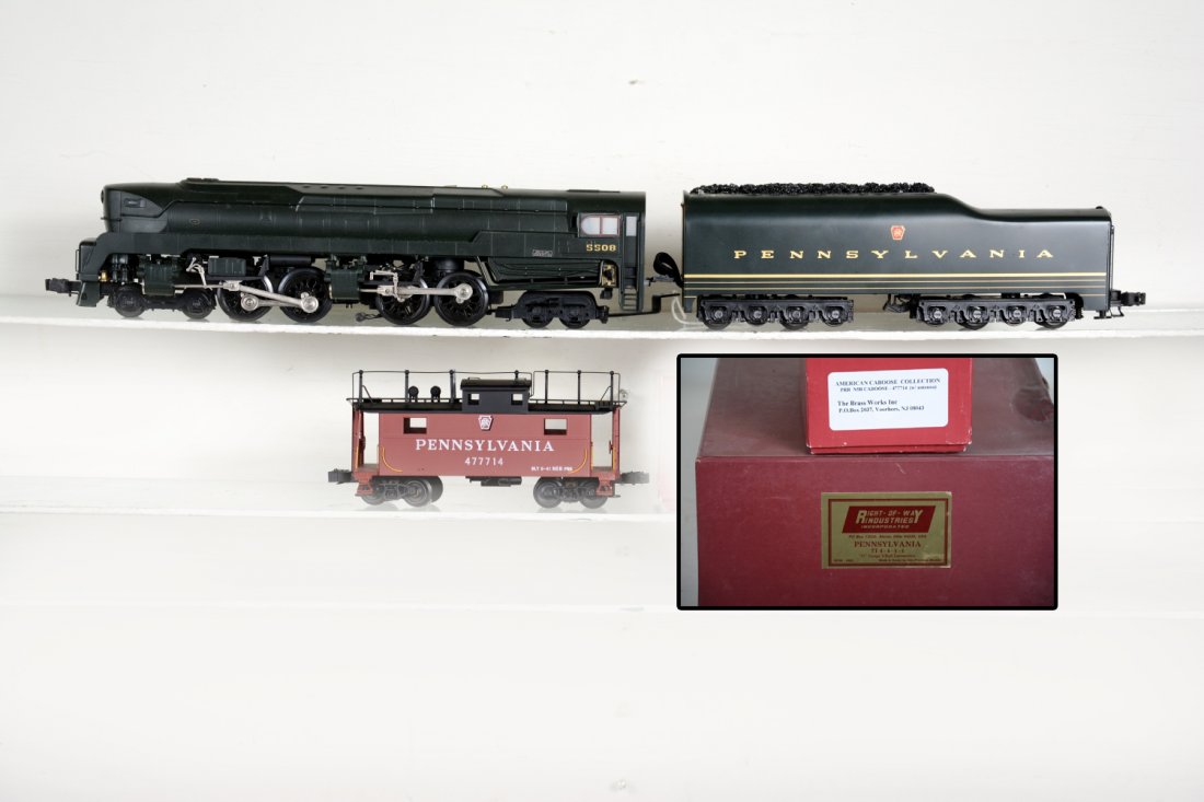 O Ga. Right-Of-Way Brass 5003 PRR T-1 Loco & Caboose (1 of 3)