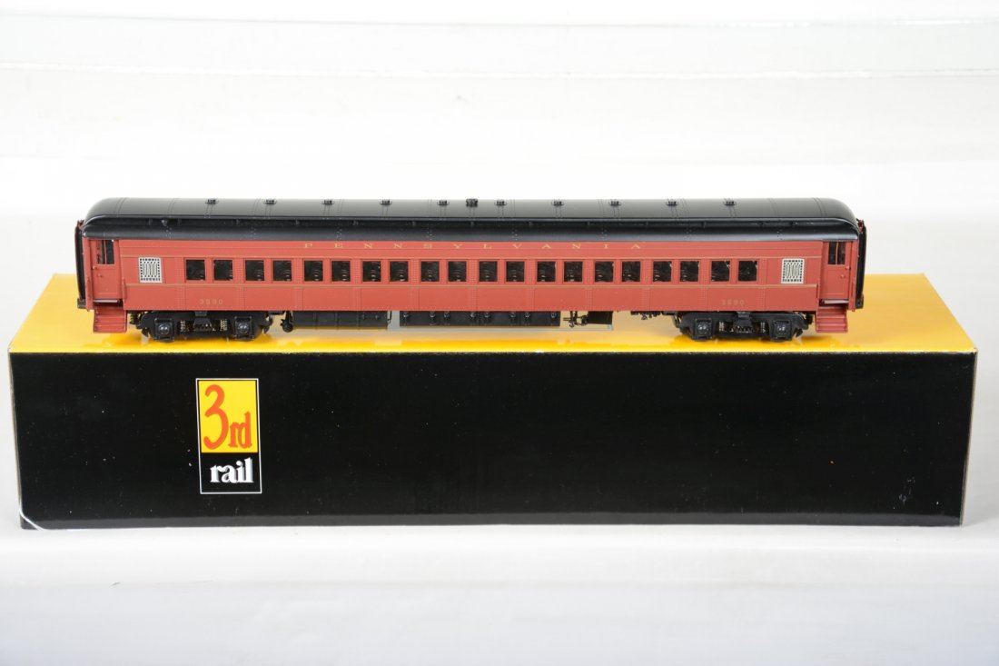 O Ga. 3rd Rail Sunset Brass PRR P70 Coach: 072 3-rail. Beautiful factory painted coach, #3479. It is new in box, C10