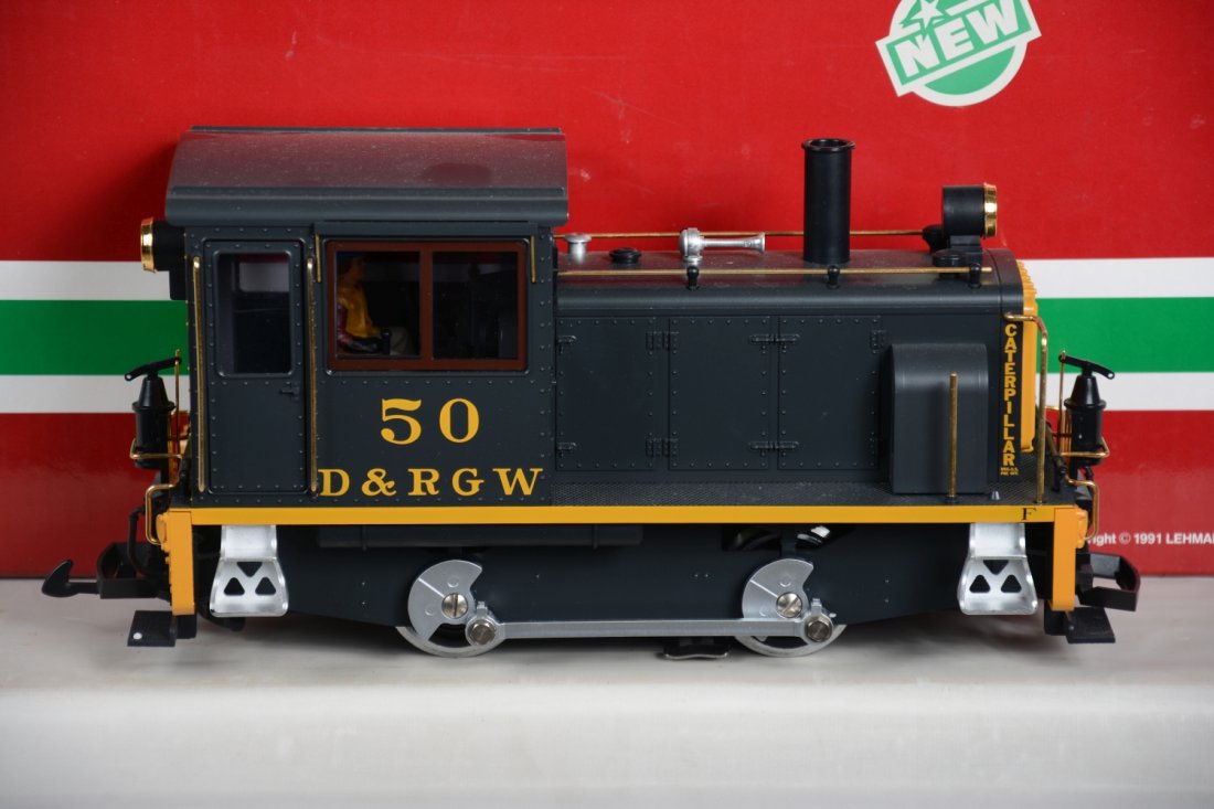 Boxed LGB 2063 D&RGW Diesel: G Gauge. Nice 0-4-0 diesel, showing very light runtime with box, C9