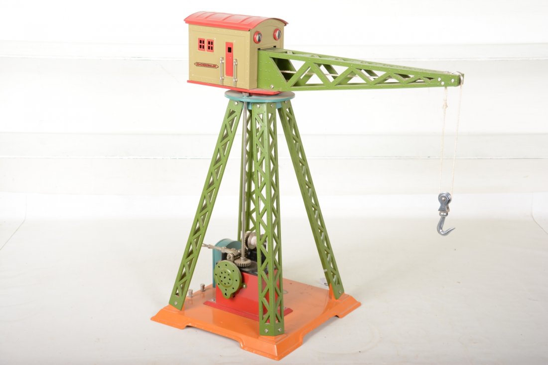 T-Repro Dorfan #70 Electromachanical Crane: Super reproduction of this classic #70 accessory. It appears lightly used with box & shipper, C9