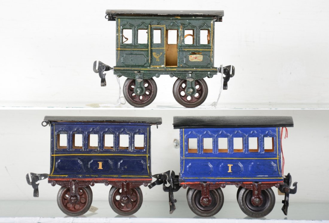 3 Very Early 11cm Marklin Hand-Painted Cars (1 of 4)