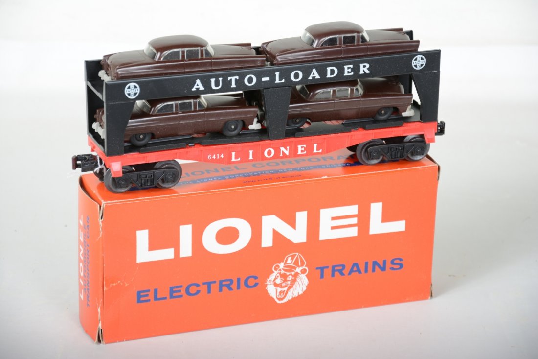 MINT boxed Lionel 6414 Auto-Loader Brown Cars (1 of 4)
