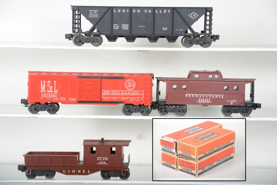 Boxed Lionel 6464-525, 6417, 6119-50 & 6436 Freights (1 of 7)