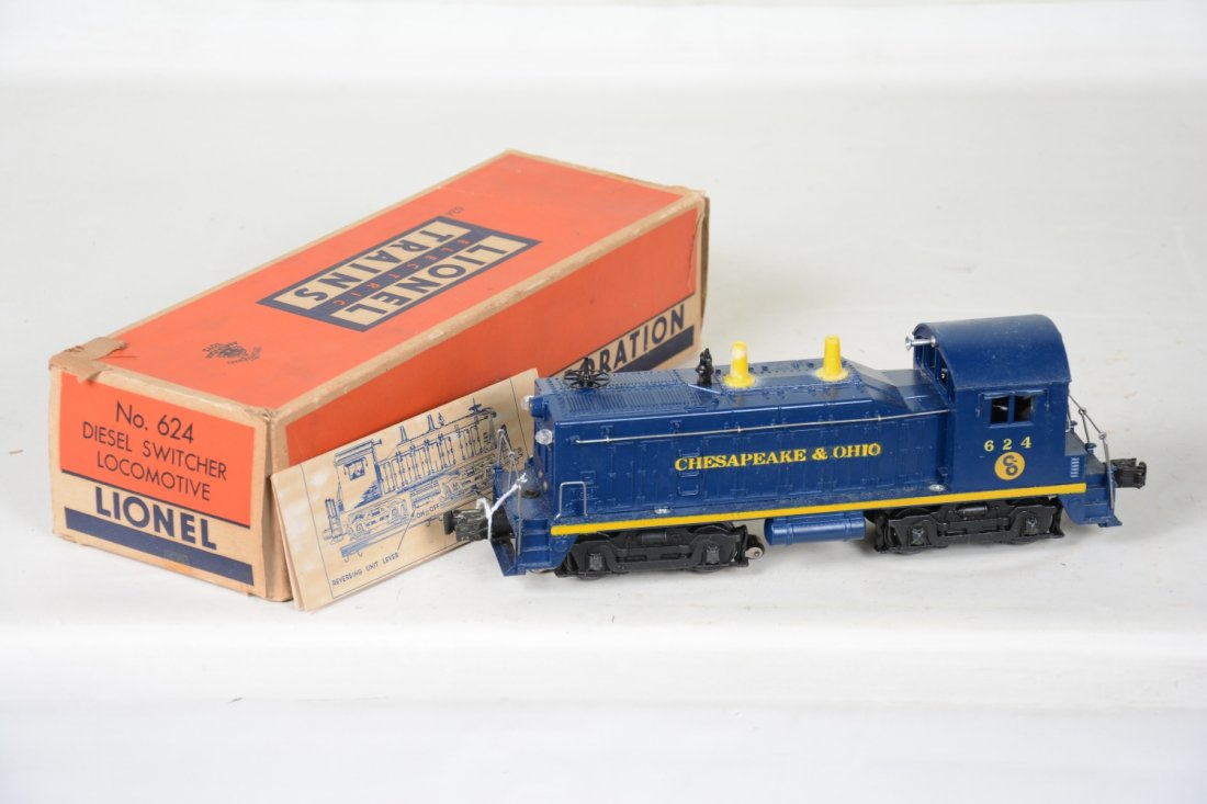 Nice Boxed Lionel; 624 C&O NW-2 Diesel: Super example with great decals and very light runtime. It has its box & insert, C8