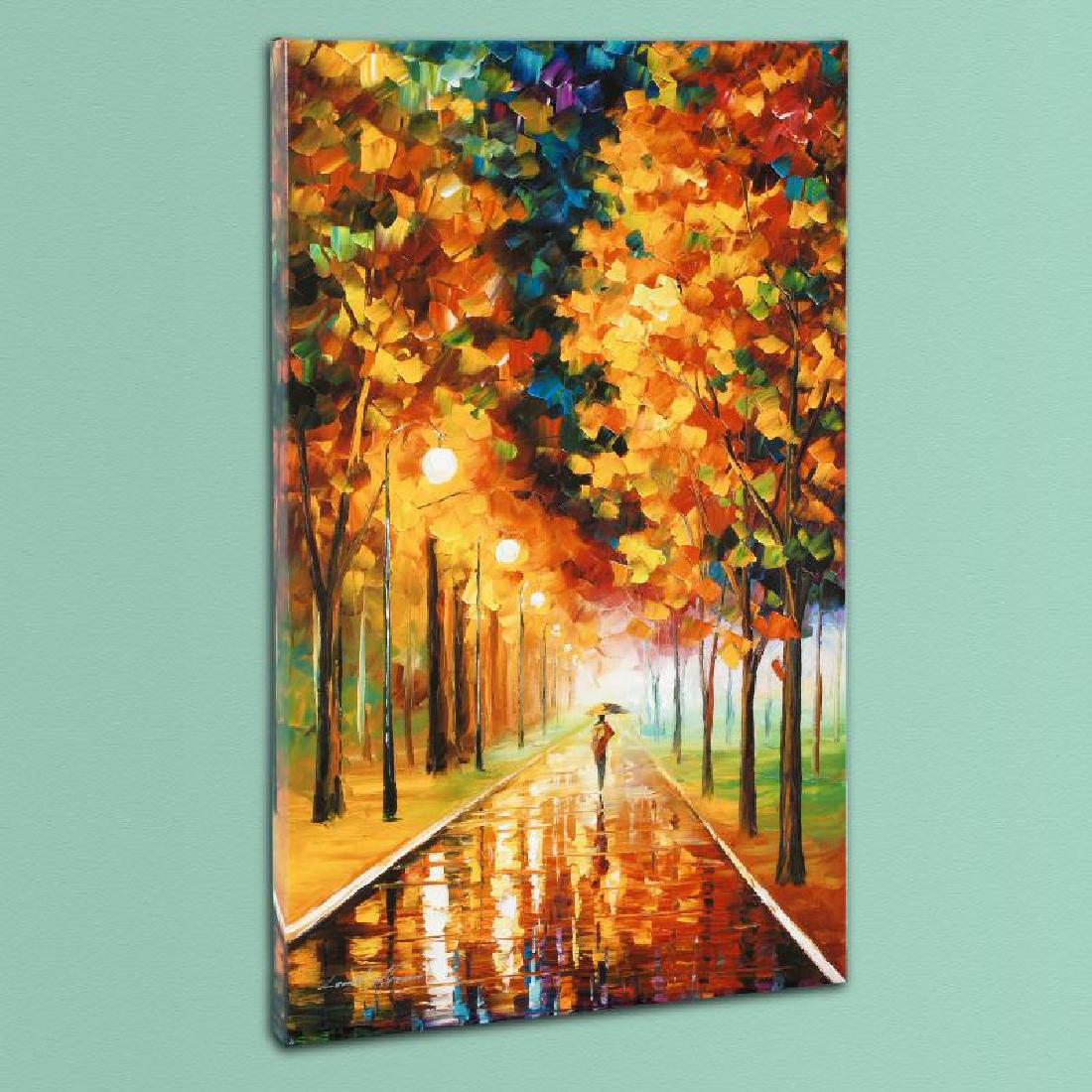 Light of Autumn by Afremov, Leonid: Leonid Afremov's masterful use of color and texture make his paintings unique collectibles that are sure to brighten any wall. "Light of Autumn" is a limited edition giclee on stretched canvas, number