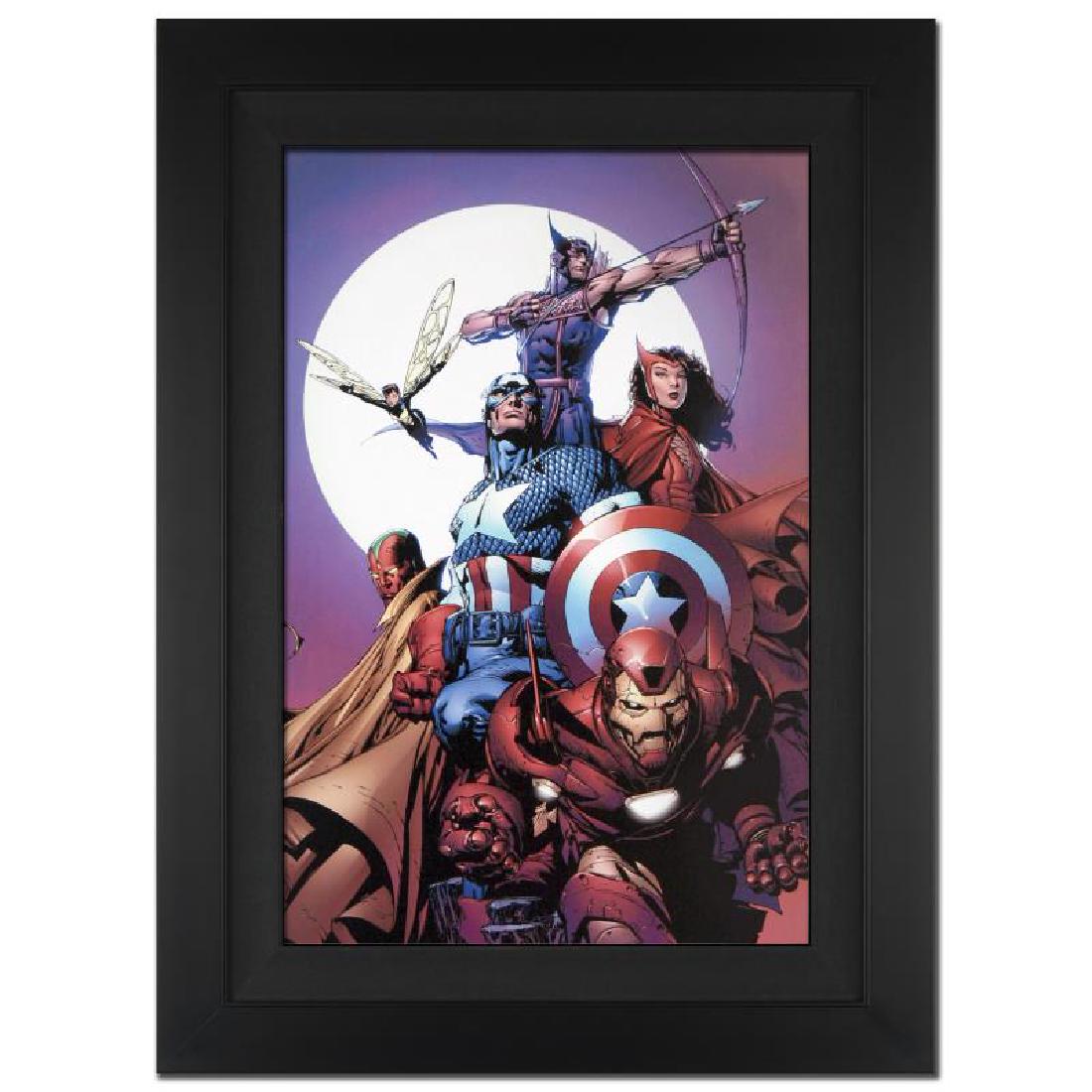 Avengers #80 by Stan Lee - Marvel Comics: A piece of comic book history, this limited edition, from original art by David Finch, depicts Captain America Iron Man, Scarlet Witch, Vision, Hawkeye, and Wasp. In 2003, Finch came to Marvel Comics 