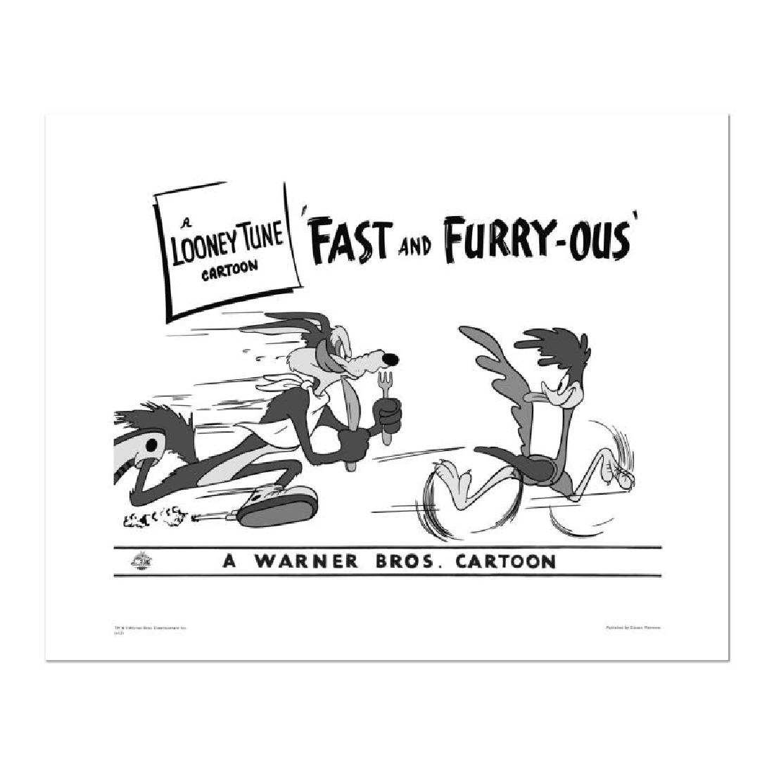Fast and Furry-ous by Looney Tunes: "Fast and Furry-ous" is a limited edition giclee on paper from Warner Bros. featuring iconic Looney Tunes characters. The art was taken from an original Lobby Card used to promote "Fast and Furry-ous"