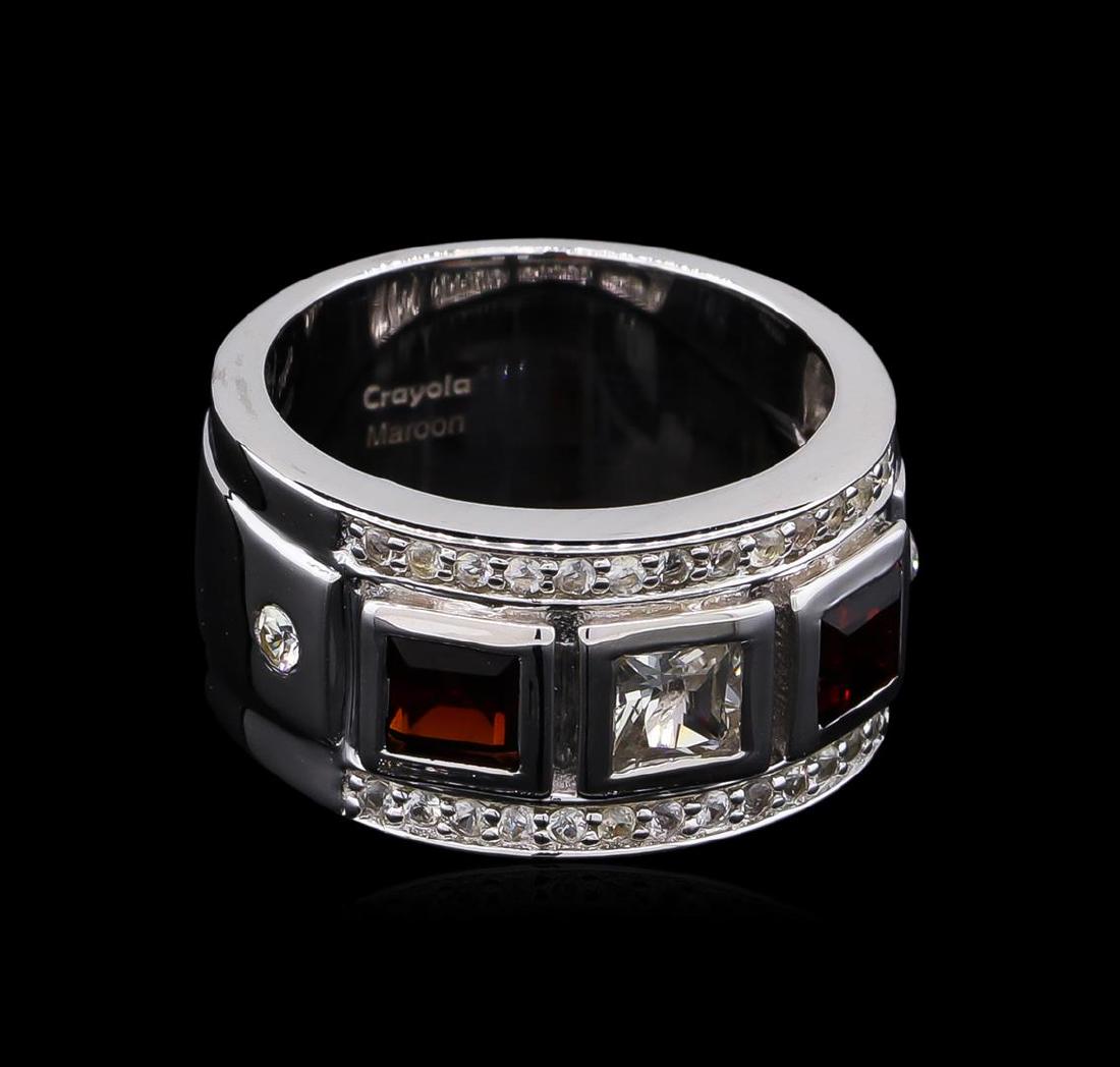 0.54 ctw Garnet and White Sapphire Ring - .925 Silver: From the brand whose products have inspired creative expression for more than 110 years comes this beautiful ring by Crayola. This stunning piece of jewelry reflects the image and colorful personality