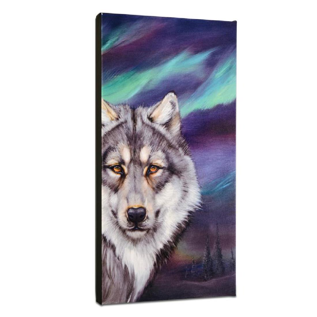 Wolf Lights by Katon, Martin: "Wolf Lights" is a limited edition giclee on gallery wrapped canvas by Martin Katon, numbered and hand signed by the artist! Includes Certificate of Authenticity! Measures approx. 24" x 12" (image).
