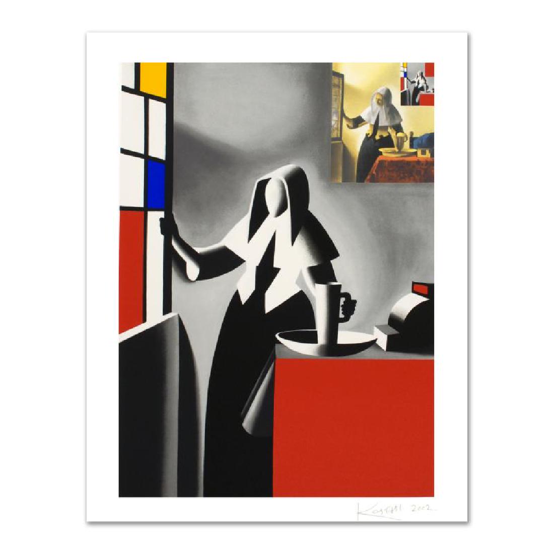 Progress Of Beauty by Kostabi, Mark: "Progress Of Beauty" is a limited edition serigraph on paper, numbered and hand signed by Kostabi. Includes Certificate of Authenticity! Measures approx. 27.5" x 35" (with border), 21.5" x 29" (image)