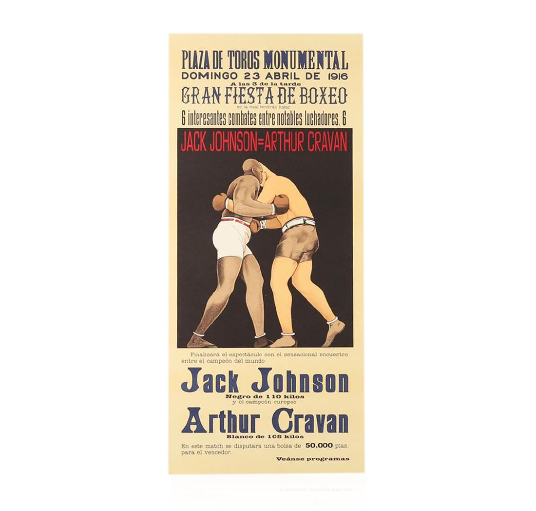 Jack Johnson vs Arthur Cravan Lithograph Vintage Boxing: Jack Johnson vs Arthur Cravan Lithograph Vintage Boxing Poster Hand Pulled. This item is a mint condition re-created lithograph of the original poster.