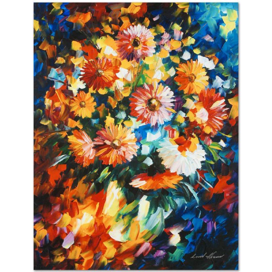 Magic Bouquet by Afremov, Leonid: Leonid Afremov's masterful use of color and texture make his paintings unique collectibles that are sure to brighten any wall. "Magic Bouquet" is a limited edition giclee on canvas. The piece is numbe