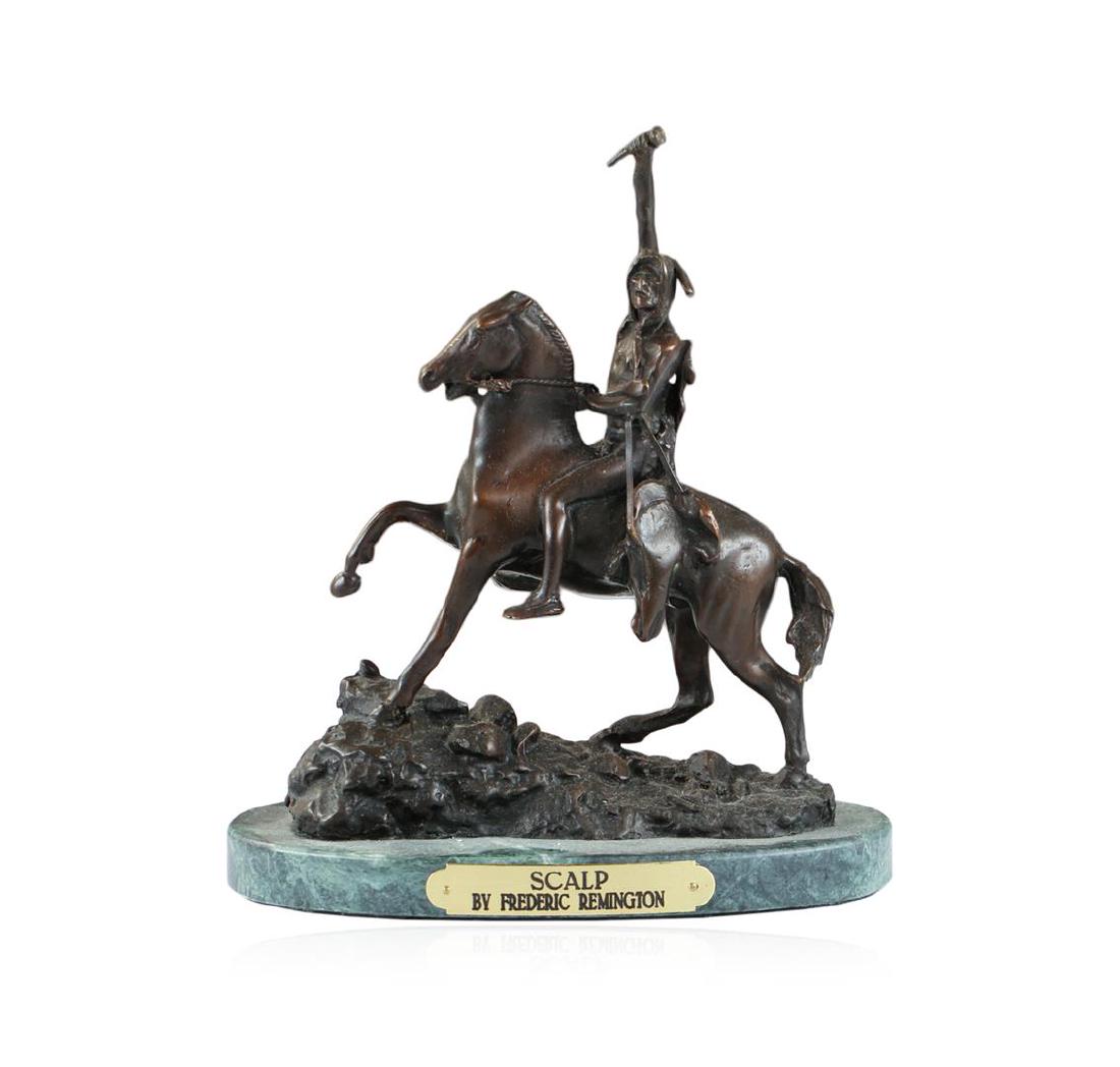 Scalp Bronze Replica By Frederic Remington: One "Scalp" Bronze Replica By Frederic Remington.
