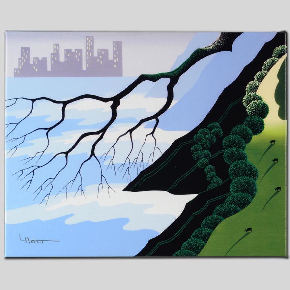 City Lights by Holt, Larissa: Larissa Holt, a student of distinguished artist Eyvind Earle(1916-2000), uses bold colors and breathtaking scenery to create images of Nature in her own unique style. "City Lights" is a limited editio