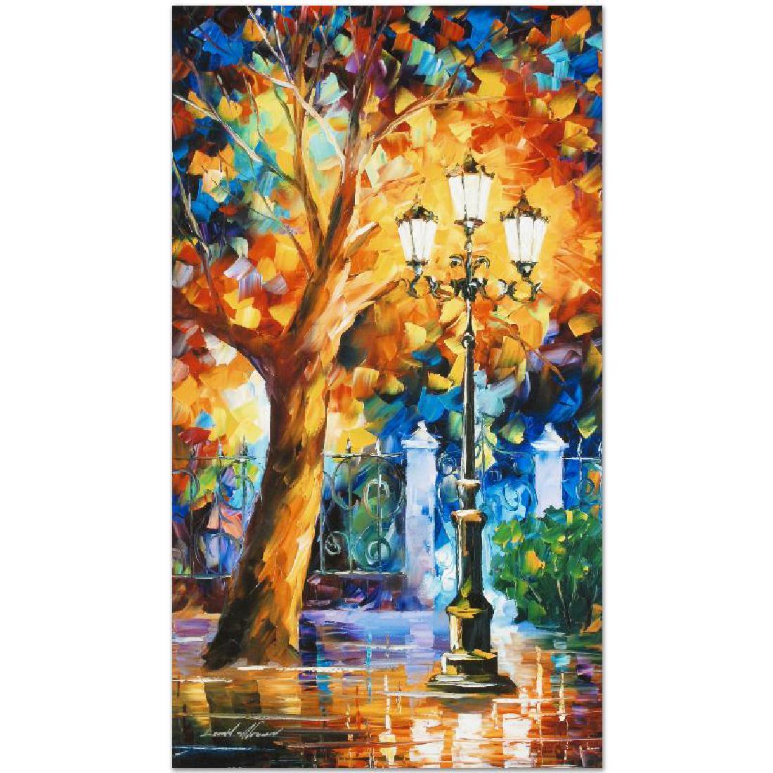 Romantic Aura by Afremov, Leonid: Leonid Afremov's masterful use of color and texture make his paintings unique collectibles that are sure to brighten any wall. "Romantic Aura" is a limited edition giclee on canvas. The piece is numbe