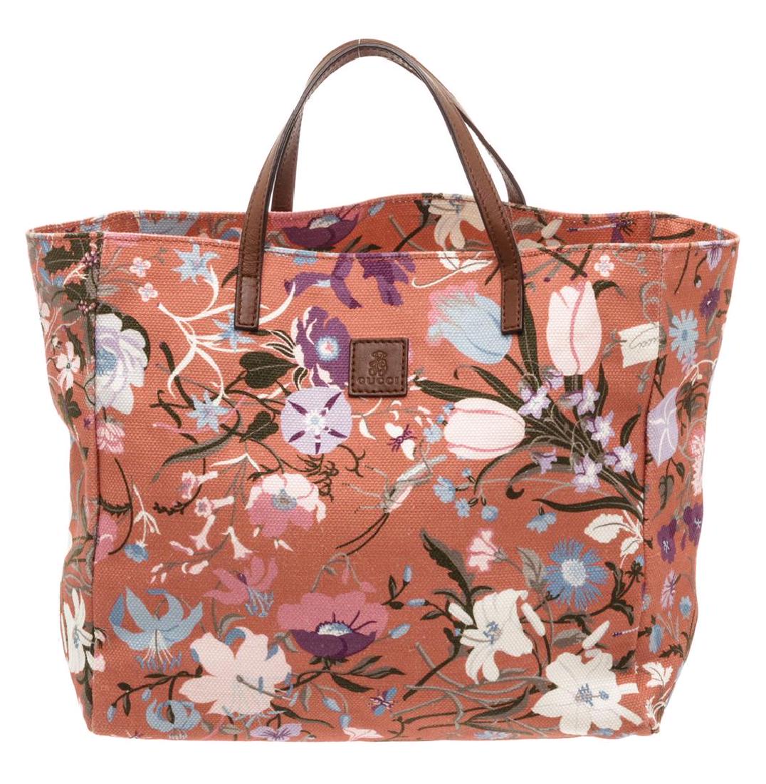 gucci floral tote bag