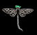 14KT White Gold 0.27 ctw Diamond, Onyx and Emerald
