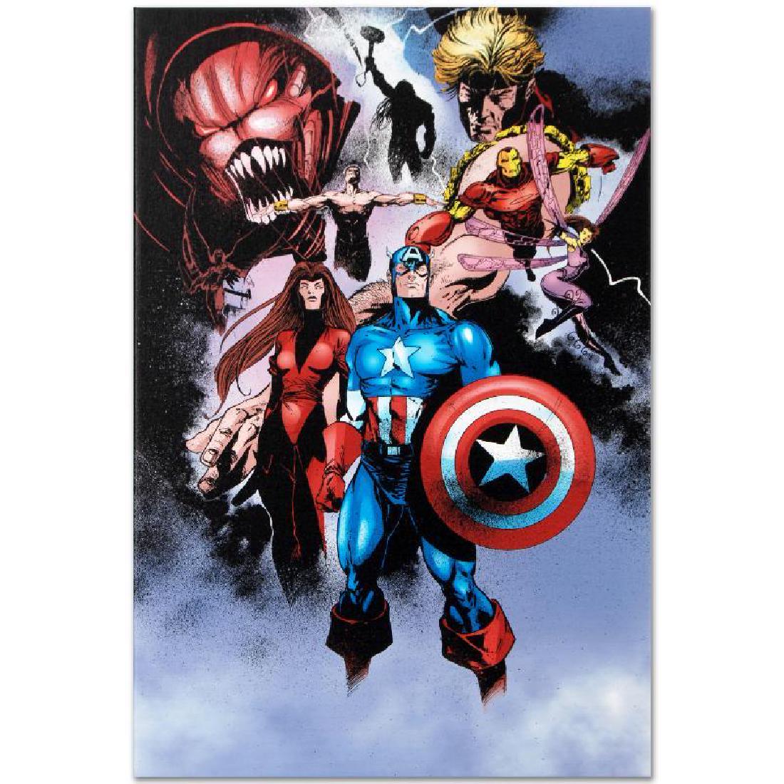 Avengers #99 Annual by Marvel Comics: A piece of comic book history, this limited edition, from original art by Leonardo Manco, depicts Marvel characters such as Captain America, Iron Man, and Wasp. An Argentinian artist, Leonardo Manco i