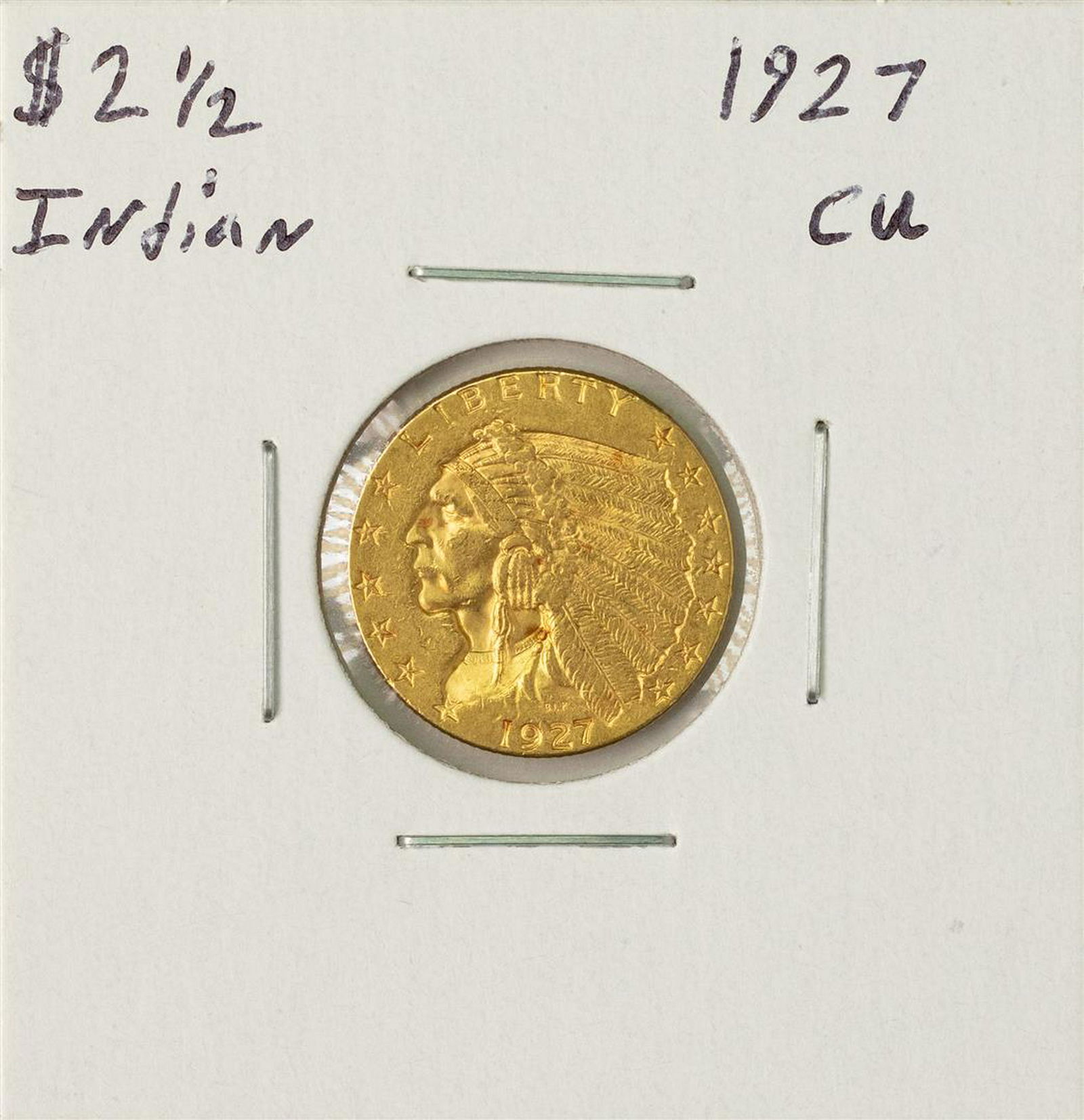1927 2 12 Indian Head Quarter Eagle Gold Coin