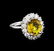 3.40 ctw Yellow Sapphire and Diamond Ring - 14KT White