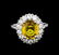 3.40 ctw Yellow Sapphire and Diamond Ring - 14KT White - 2