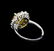3.40 ctw Yellow Sapphire and Diamond Ring - 14KT White - 3