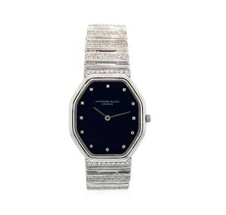 Audemars Piguet 18KT White Gold Diamond Watch: One, Audemars Piguet wristwatch electronically tested 18KT White gold, Octagonal Case: 35 x 31mm, Case Back: engraved with the manufacturers ID numbers, Swiss Hallmarked Inner Case Back: engraved with