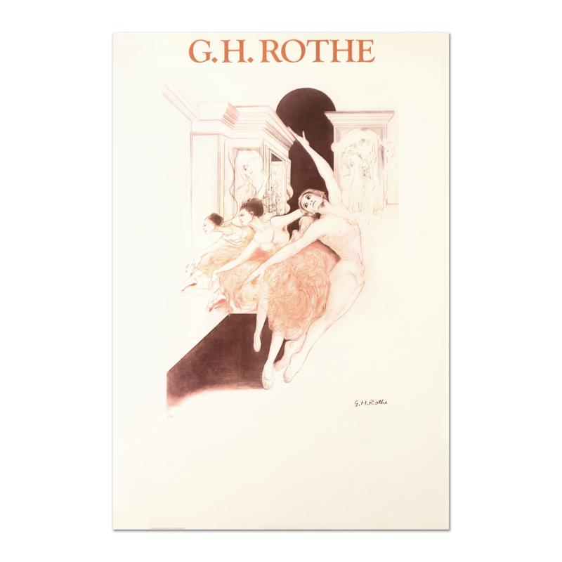 Bolshoi by G.H. Rothe (1935-2008): "Bolshoi" is a limited edition serigraph on paper by G.H. Rothe (1935-2008), numbered and hand signed by the artist. Includes Letter of Authenticity. Measures approx. 25" x 35.5" (with border), 17.5"