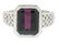 14k White Gold Filigree Ring w/ Large Emerald Cut Deep