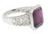 14k White Gold Filigree Ring w/ Large Emerald Cut Deep - 4