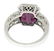 14k White Gold Filigree Ring w/ Large Emerald Cut Deep - 7