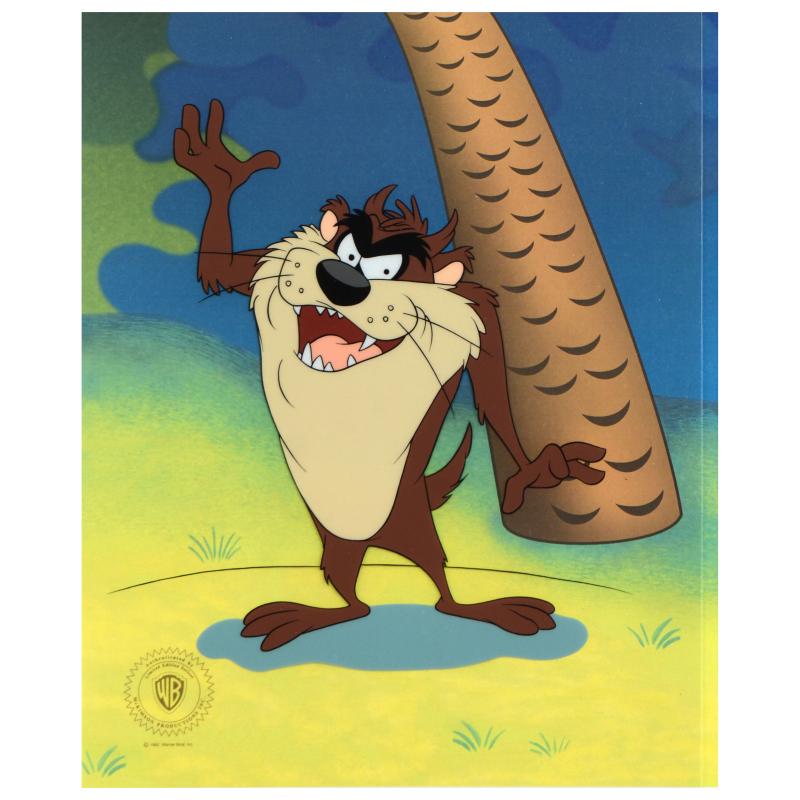 Taz by Looney Tunes: "Taz" is a limited edition sericel with background (dated 1992), bearing the official seal of authentication from Warner Bros.! Also, includes Certificate of Authenticity! Measures approx. 11" x 13.5"