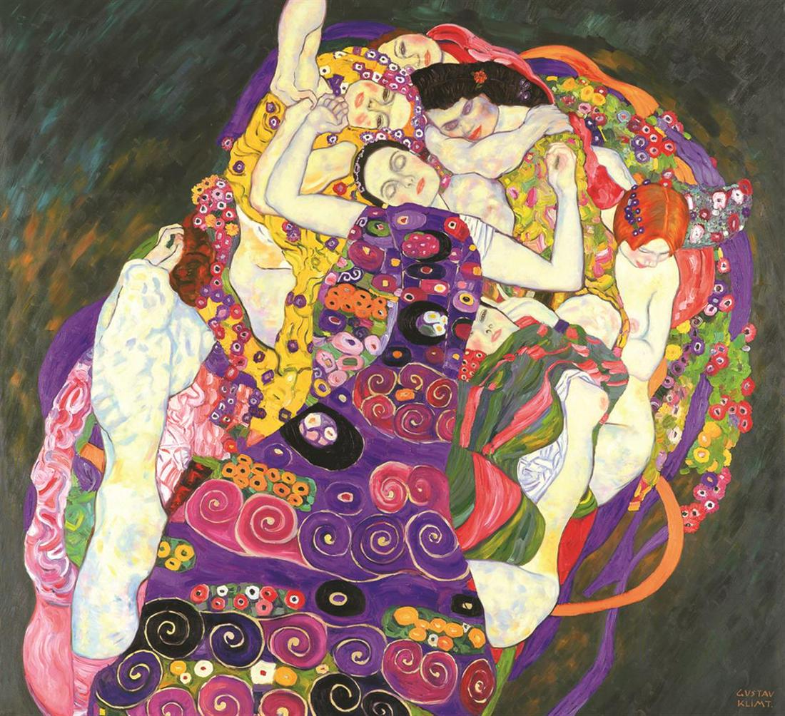 Gustav Klimt Virgins: Artist: Gustav Klimt - Title: Virgins - Medium: Fine Art Giclee on Canvas - Image Size: Approximately 18.25 inches x 20 inches - Framed: Unframed on Unstretched Canvas - Gustav Klimt (1862-1918) was o