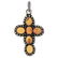 Sterling Silver Oval Cabochon Bezel Amber Cross Pendant