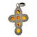 Sterling Silver Oval Cabochon Bezel Amber Cross Pendant - 4