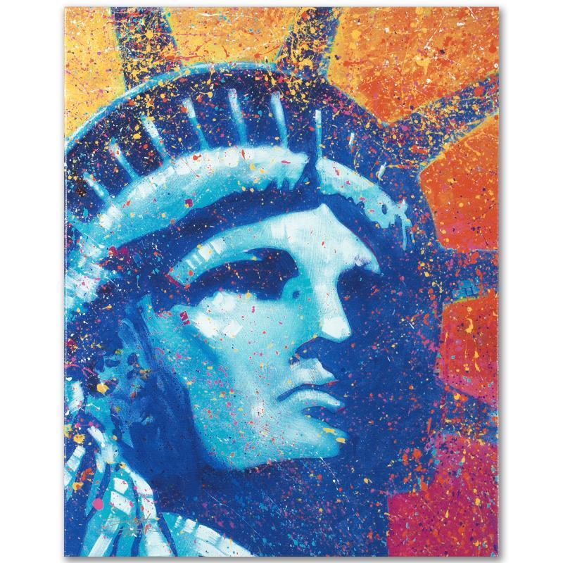 Liberty by Fishwick, Stephen: With bright colors and expressive lines, Stephen Fishwick puts a unique spin on pop culture portraits. "Liberty" is a limited edition giclee on stretched canvas, numbered with authorized signature. Th