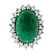 18K White Gold 17.38 ctw GIA Large Cabochon Emerald &