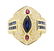 1.60 ctw Sapphire, Ruby and Diamond Ring - 18KT Yellow - 2