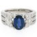 EGL 14k White Gold 2.78 Ctw Royal Blue Sapphire and