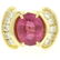 18K Yellow Gold 6.54 ctw Oval Pink Tourmaline & Round