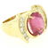 18K Yellow Gold 6.54 ctw Oval Pink Tourmaline & Round - 7