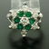 14k White Gold 2.25 ctw Round Emerald & Diamond Ladies - 2