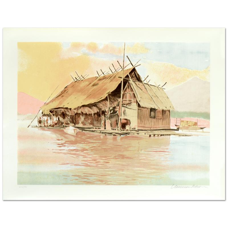 South Pacific by Nelson, William: "South Pacific" is a limited edition serigraph on paper by William Nelson, numbered and hand signed by the artist! Measures approx. 29" x 22" (with border); 25" x 18" (image).