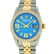 Rolex Mens 2 Tone 14K Blue Wave 36MM Datejust