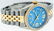 Rolex Mens 2 Tone 14K Blue Wave 36MM Datejust - 8