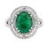 3.65 ctw Emerald and Diamond Ring - 14KT White Gold - 2
