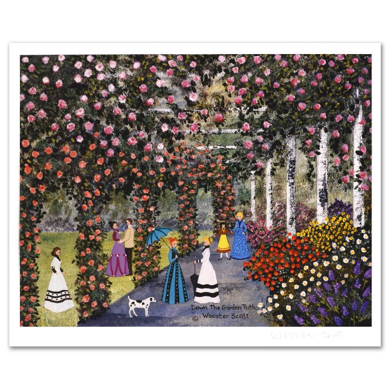 Down the Garden Path by Wooster Scott, Jane: Cozy, down-home images of a bygone era when life was simpler - this is the feeling captured in the creations of one of the world's most recognized artists. "Down the Garden Path" is a limited edition 